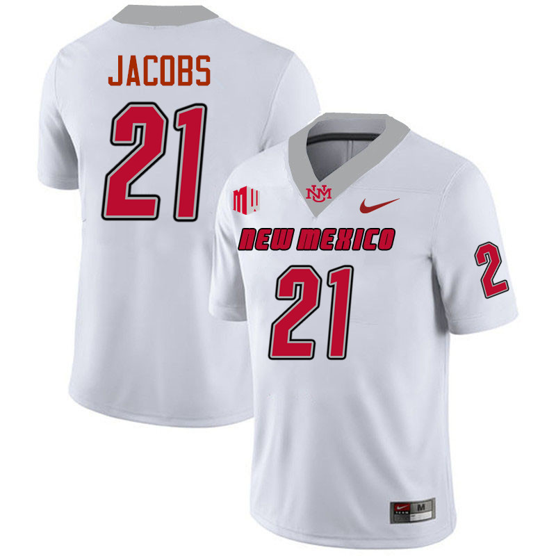 Javen Jacobs UNM Lobos Jersey,New Mexico Lobos Football Jersey,Uniforms-White